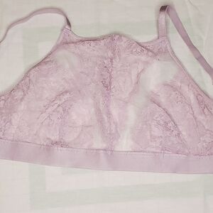 Soma Breathtaking High Neck Bralette Lace L Light Purple